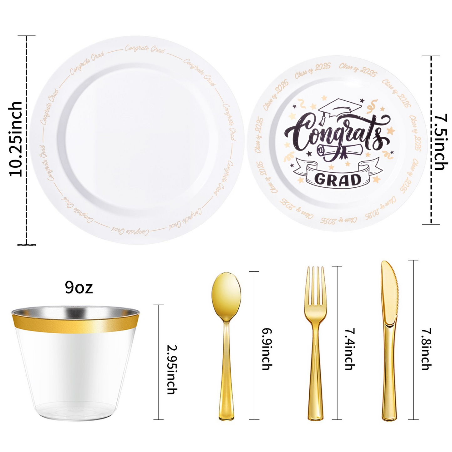 Elegant Parties Dinnerware Set with Pre-Rolled Napkins,Impress Your Guests