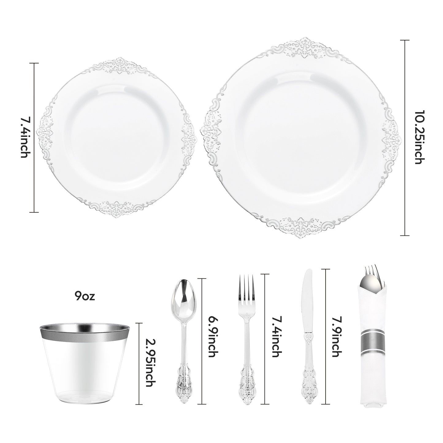 Make Parties Look Better with Disposable Retro Silver Plastic Dinnerware Sets