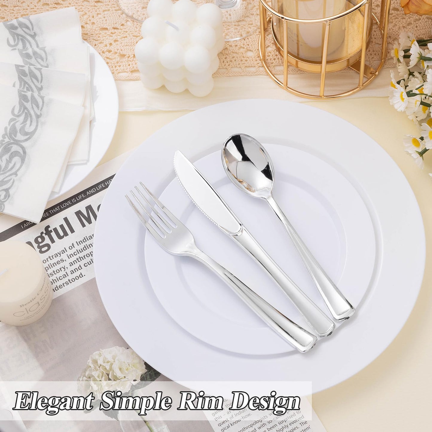 Goodluck White Plastic Plates Set for Parties