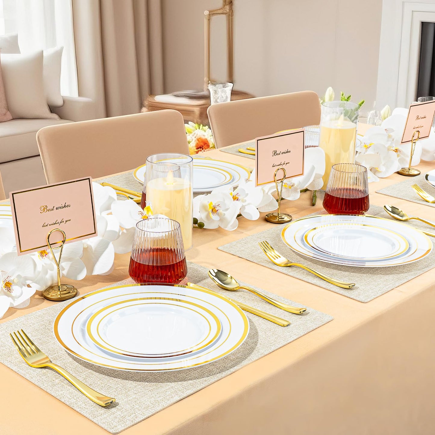 Goodluck 36 Pcs 12 oz Plastic Glasses Clear Ribbed Wine Glasses for Champagne and Whiskey