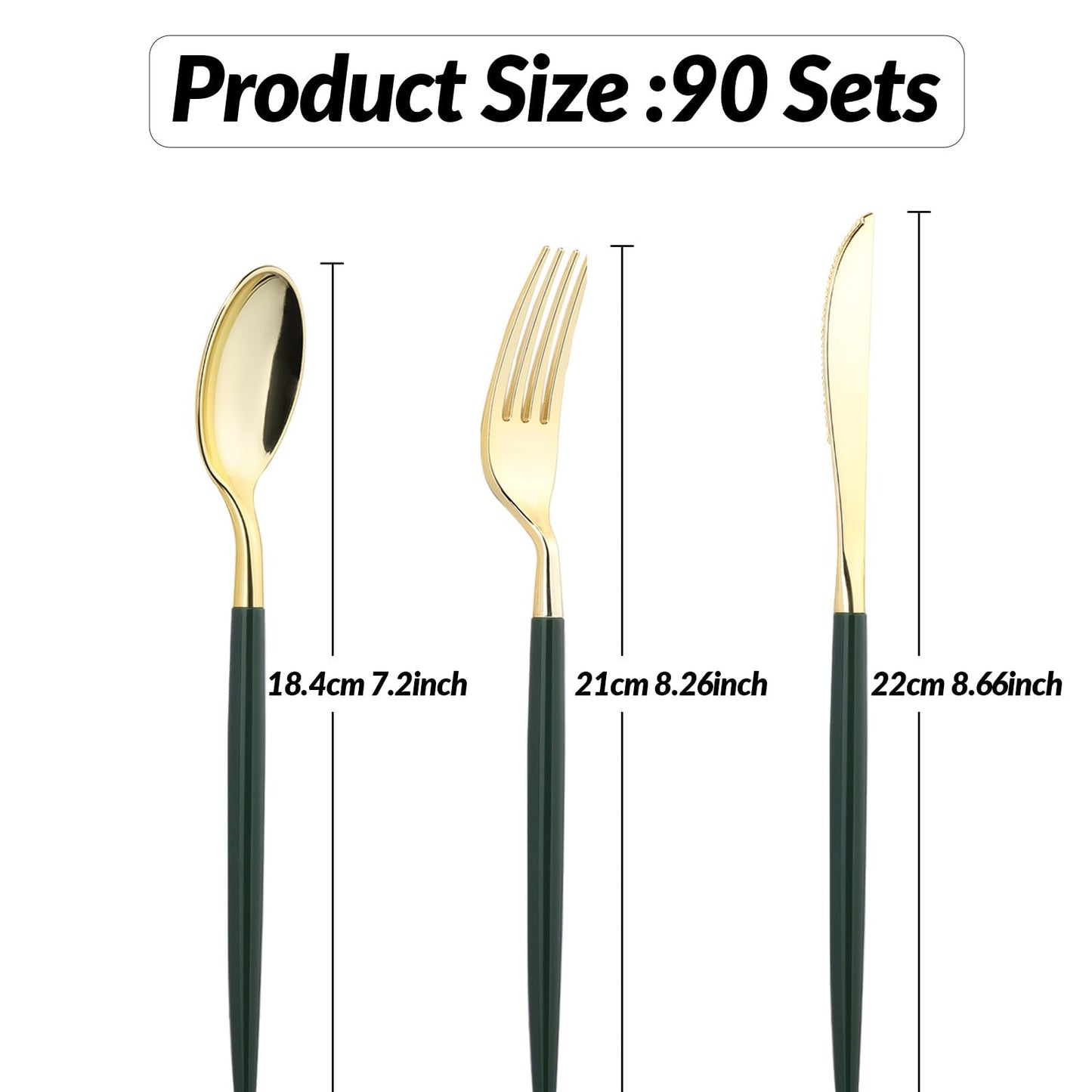 90 Pcs Heavy Duty Disposable Gold Plastic Silverware Set, Perfect for Wedding, Birthday, Party, Graduation