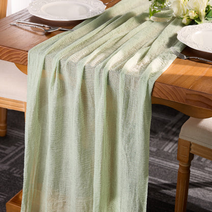 Soft Lightweight Cheesecloth Table Runner For Banquet Tables, Sweetheart Tables, Wedding Arches, Chairs, and Decorative Display