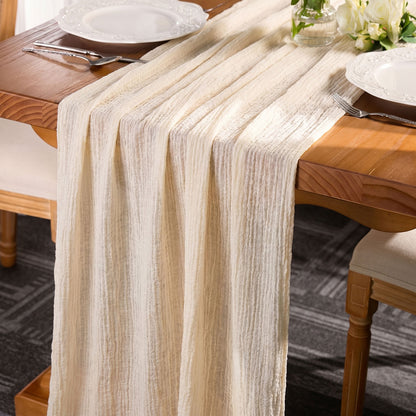 Soft Lightweight Cheesecloth Table Runner For Banquet Tables, Sweetheart Tables, Wedding Arches, Chairs, and Decorative Display