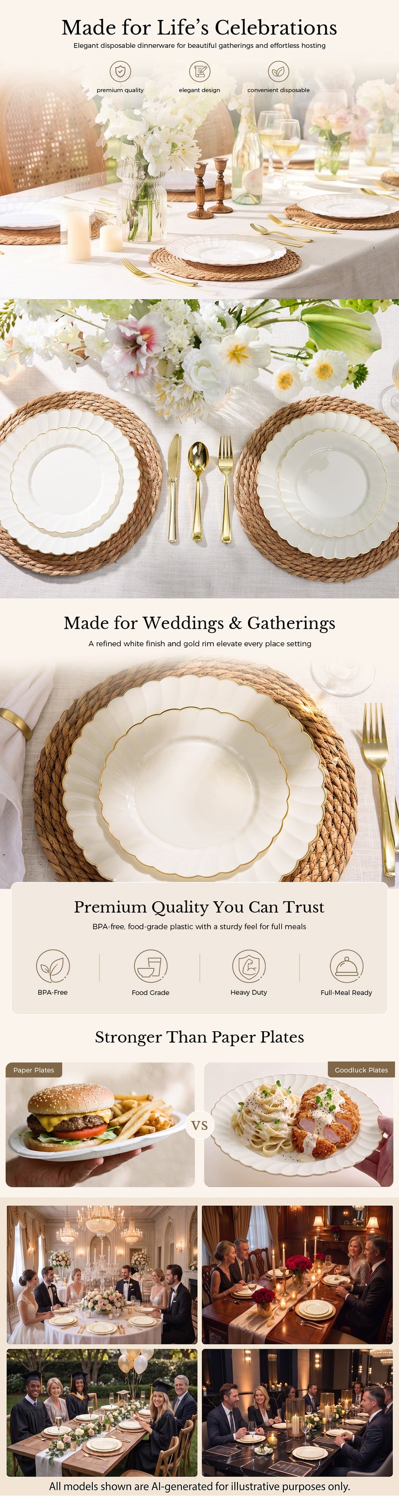 Ivory / 60 PCS (For 30 Guests)