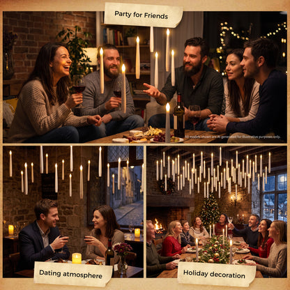 Taper Flameless Hanging Candles with 1 Magic Wands