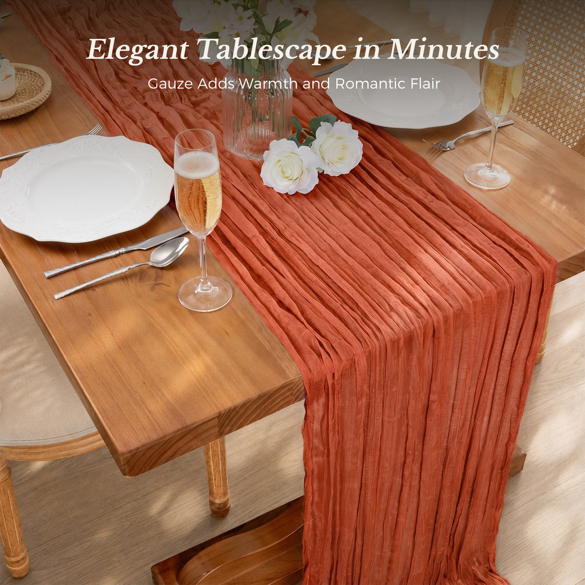 Pretty Durable Extra Wide Cheesecloth Table Runner for Banquet Tables, Sweetheart Tables, Wedding Arches, Chairs, and Decorative Displays