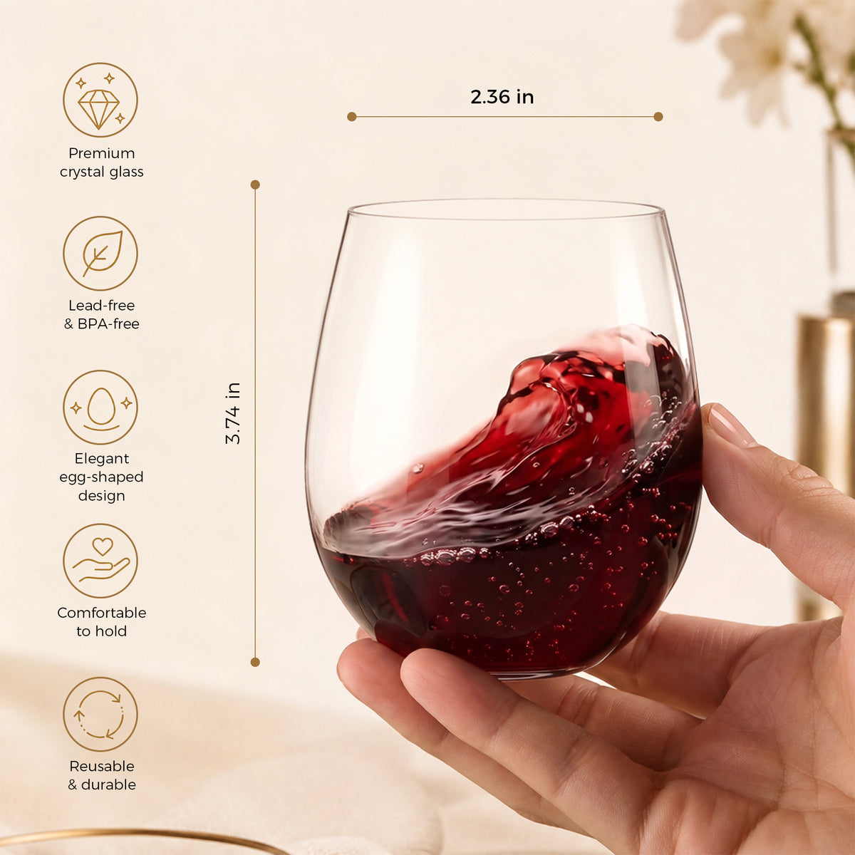 High-end Tasteful Stemless Wine Cup