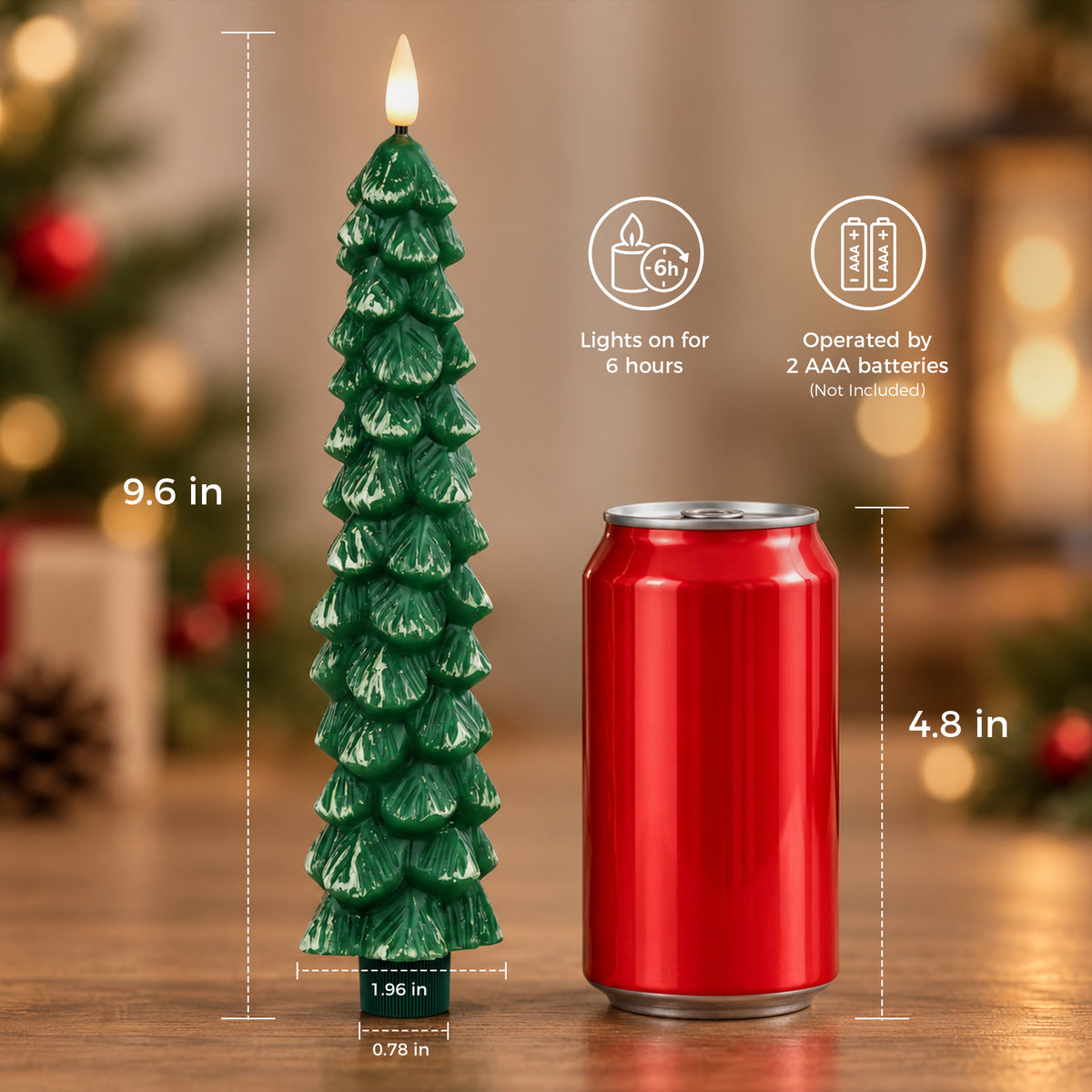 2 PCS Real Paraffin Wax Christmas Tree Candles