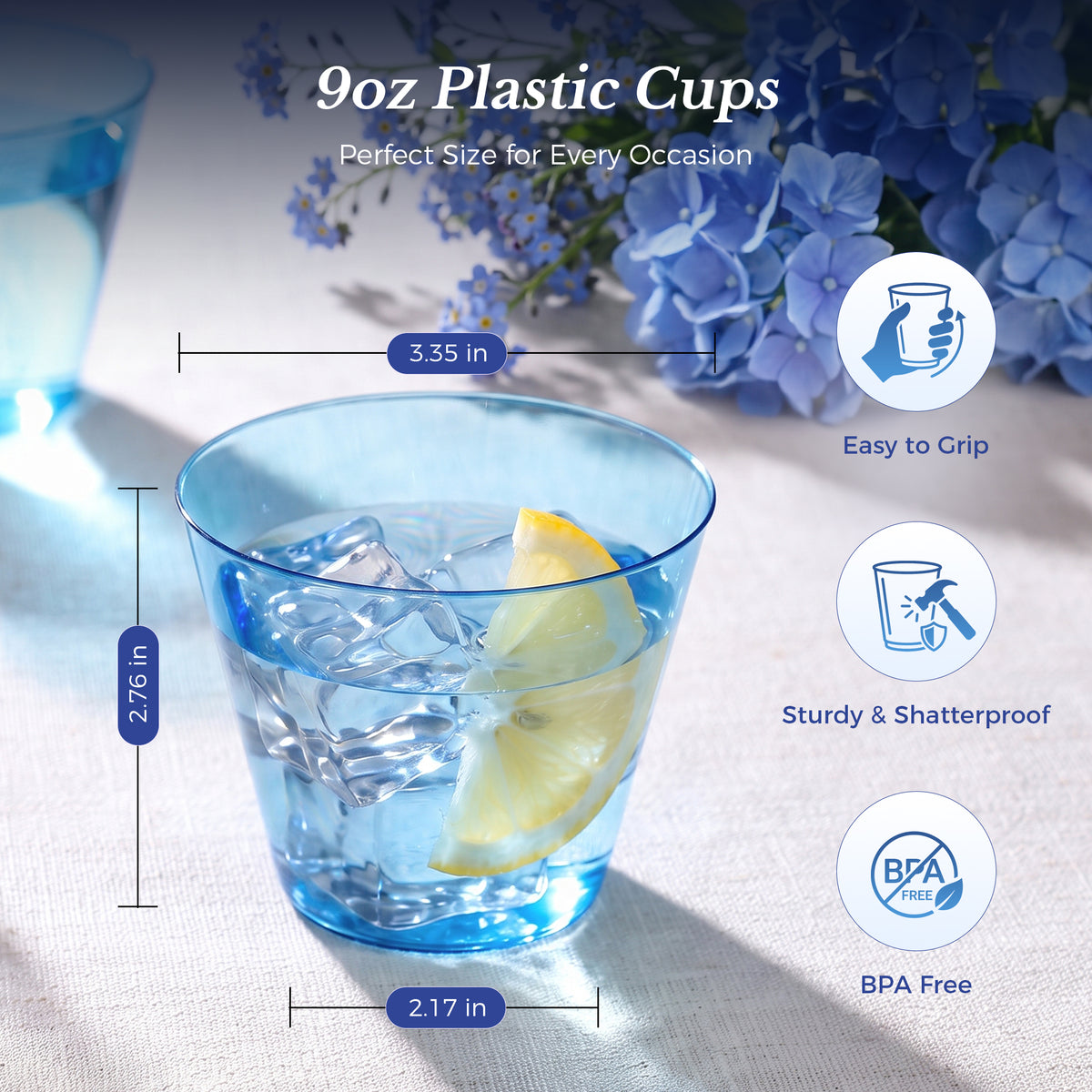9oz Disposable Plastic Party Cups for Christmas, Halloween, Thanksgiving, Birthdays, Weddings, Graduations