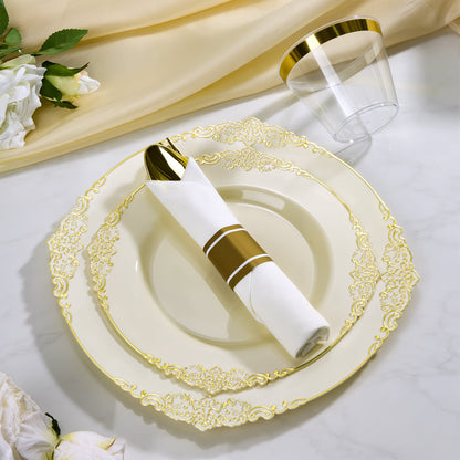 Luxury Disposable Dinnerware for Weddings & Parties,Stress-Free Celebration Party-Ready in Minutes