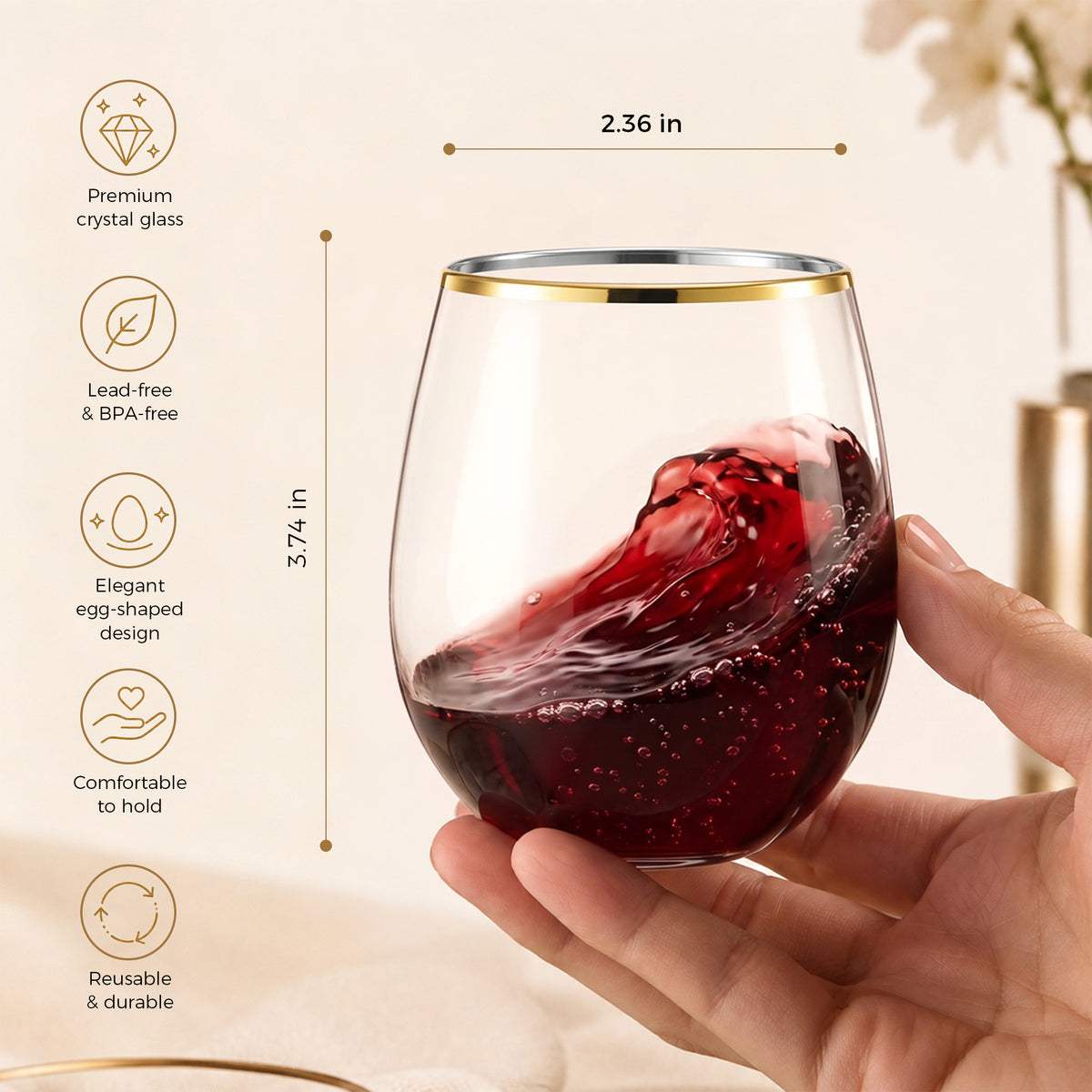 High-end Tasteful Stemless Wine Cup