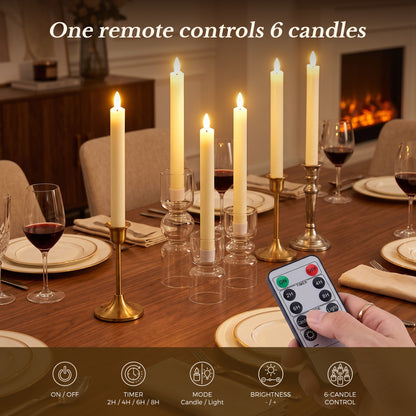 9.6 In Paraffin Wax Flameless Taper Candles
