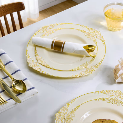 Luxury Disposable Dinnerware for Weddings & Parties,Stress-Free Celebration Party-Ready in Minutes