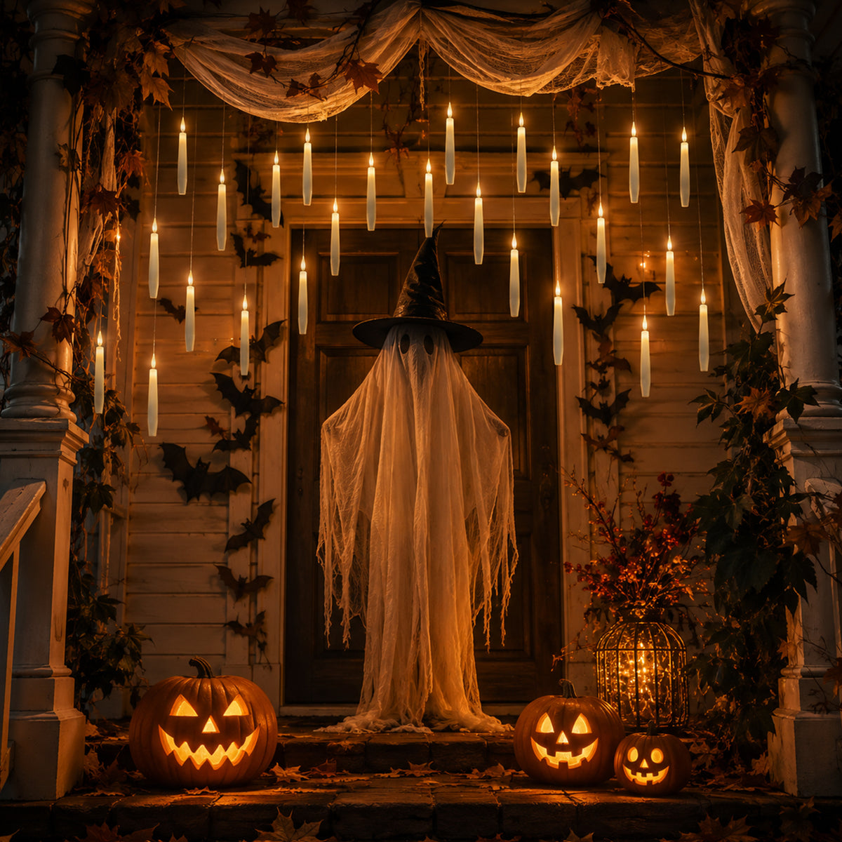 Taper Flameless Hanging Candles with 1 Magic Wands