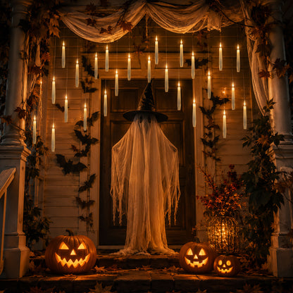 Taper Flameless Hanging Candles with 1 Magic Wands