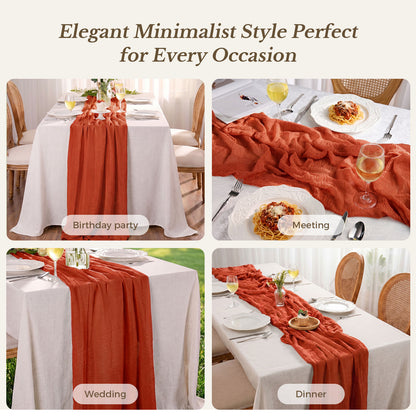 Soft Lightweight Cheesecloth Table Runner For Banquet Tables, Sweetheart Tables, Wedding Arches, Chairs, and Decorative Display