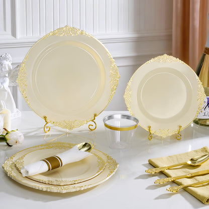 Luxury Disposable Dinnerware for Weddings & Parties,Stress-Free Celebration Party-Ready in Minutes