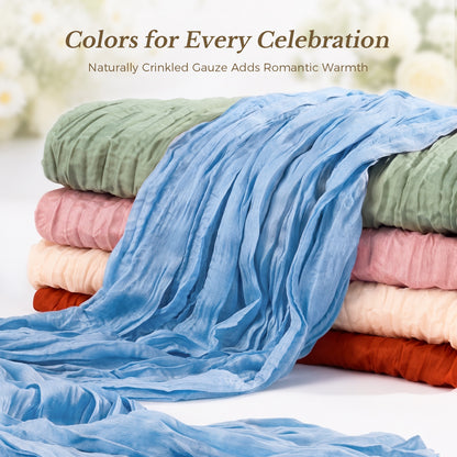 Pretty Durable Extra Wide Cheesecloth Table Runner for Banquet Tables, Sweetheart Tables, Wedding Arches, Chairs, and Decorative Displays