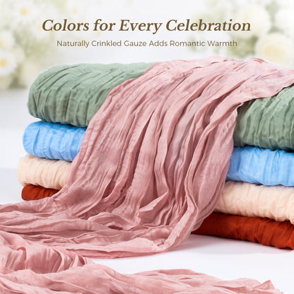 Pretty Durable Extra Wide Cheesecloth Table Runner for Banquet Tables, Sweetheart Tables, Wedding Arches, Chairs, and Decorative Displays