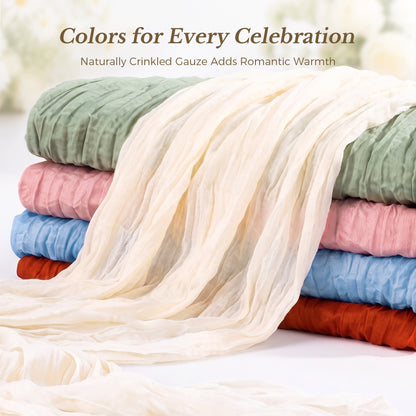 Pretty Durable Extra Wide Cheesecloth Table Runner for Banquet Tables, Sweetheart Tables, Wedding Arches, Chairs, and Decorative Displays