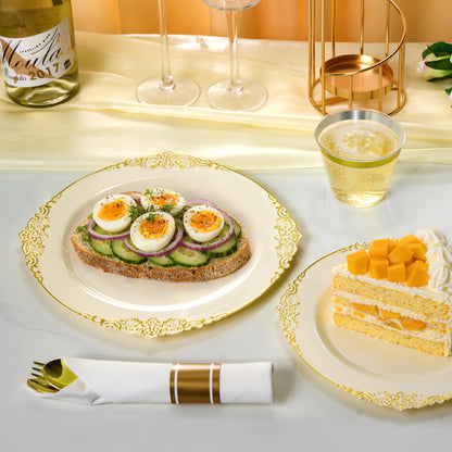 Luxury Disposable Dinnerware for Weddings & Parties,Stress-Free Celebration Party-Ready in Minutes