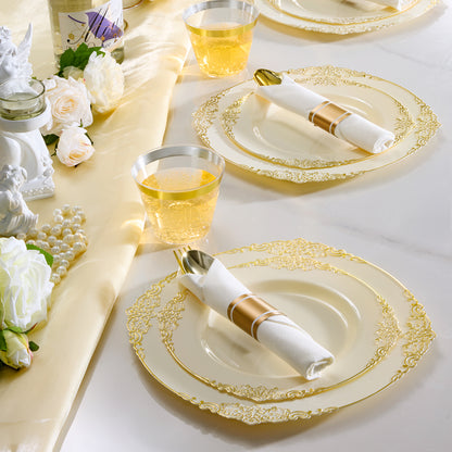 Luxury Disposable Dinnerware for Weddings & Parties,Stress-Free Celebration Party-Ready in Minutes