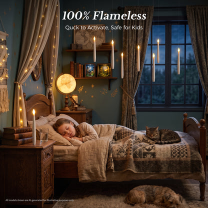 Taper Flameless Hanging Candles with 1 Magic Wands