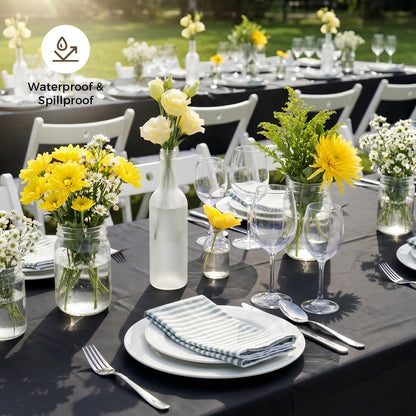 54 x 108 Inch Rectangle Disposable Plastic Tablecloth for Party, Picnic, and Barbecue