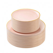 Goodluck 100PCS Disposable Pink Gold Plastic Plates for Party, Wedding, and Graduation