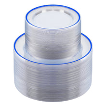 Clear with Single Rim Heavy-Duty Plastic Plates for Parties and Daily Use