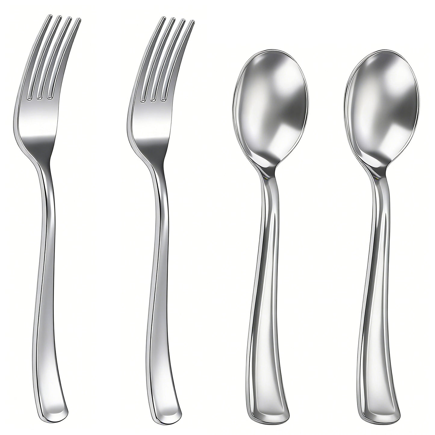 Disposable Heavy Duty Spoons and Forks for Parties, Weddings, Catering, and Dinners