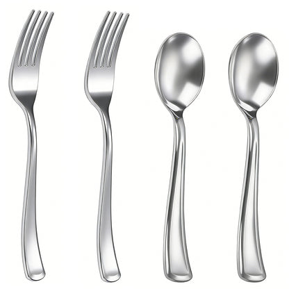 Disposable Heavy Duty Spoons and Forks for Parties, Weddings, Catering, and Dinners
