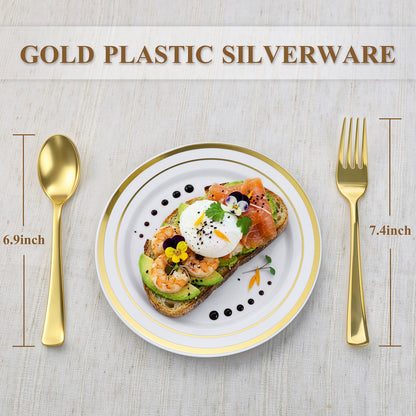 Disposable Heavy Duty Spoons and Forks for Parties, Weddings, Catering, and Dinners