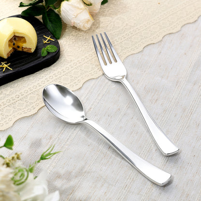 Disposable Heavy Duty Spoons and Forks for Parties, Weddings, Catering, and Dinners