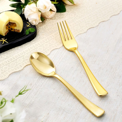 Disposable Heavy Duty Spoons and Forks for Parties, Weddings, Catering, and Dinners
