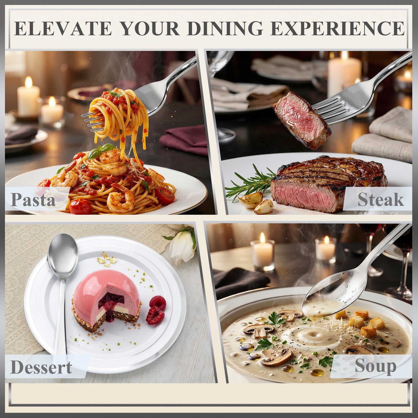 Disposable Heavy Duty Spoons and Forks for Parties, Weddings, Catering, and Dinners