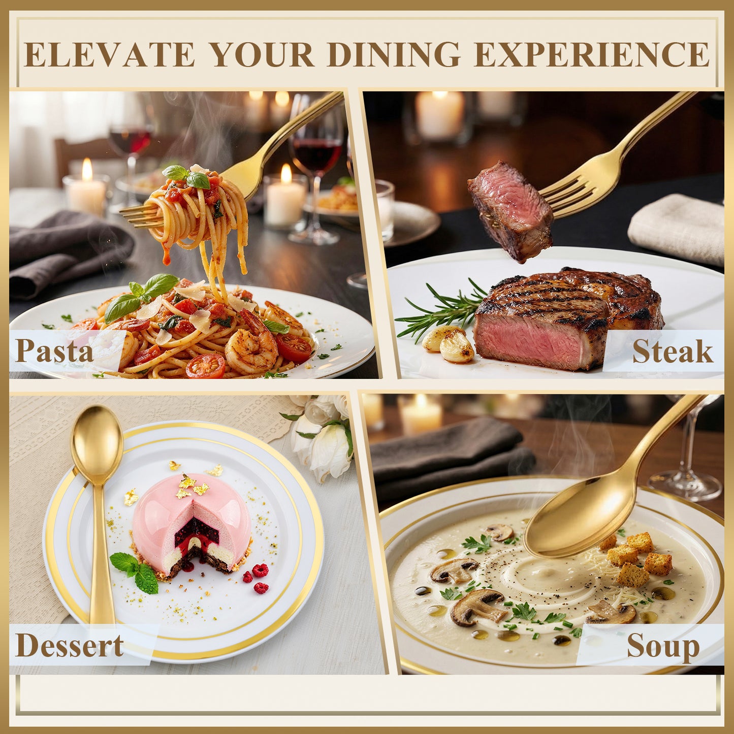 Disposable Heavy Duty Spoons and Forks for Parties, Weddings, Catering, and Dinners