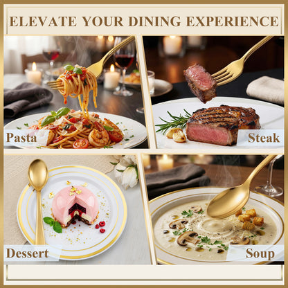 Disposable Heavy Duty Spoons and Forks for Parties, Weddings, Catering, and Dinners