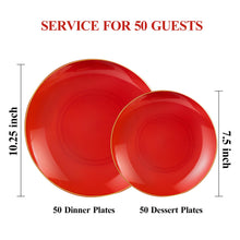Goodluck 100PCS Disposable Red Plastic Plates for Party, Graduation