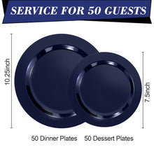 Goodluck 100PCS Disposable Blue Plastic Plates for Party, Wedding, and Dinner