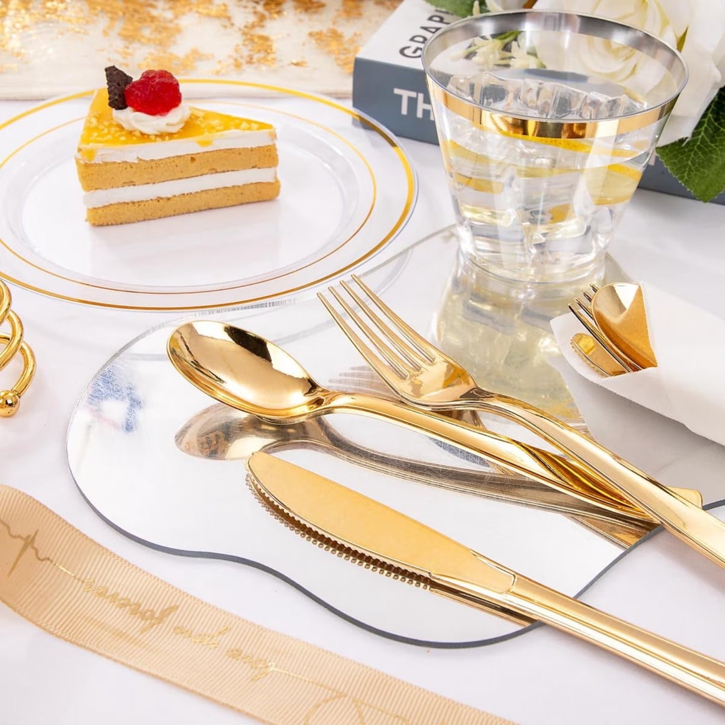 Elegant Parties Dinnerware Set with Napkins,Impress Your Guests