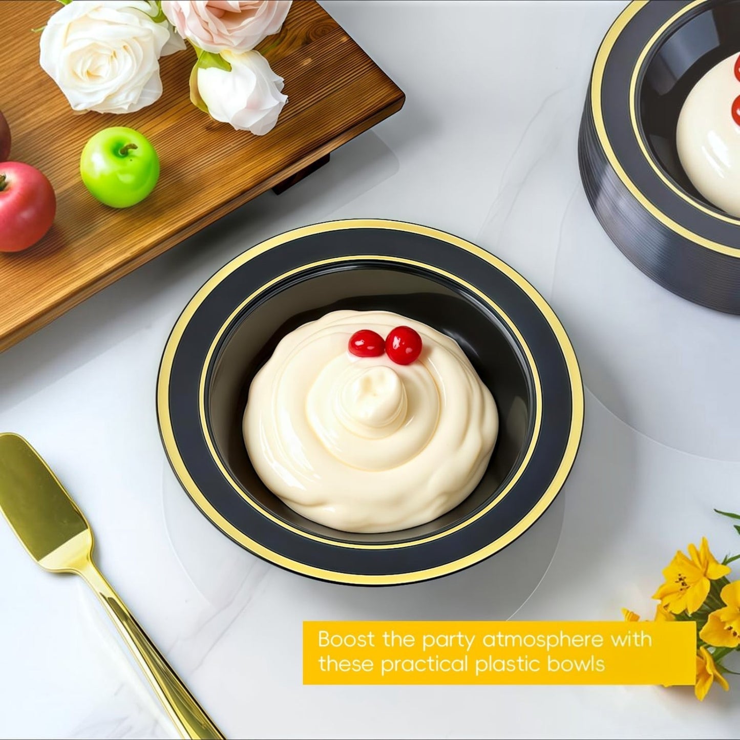 12-Ounce Disposable Bowls with Double Rims for Parties
