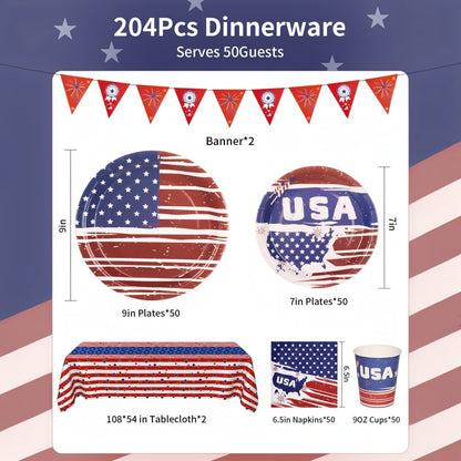 Paper Plates and Napkins Set for Specific holidays like Independence Day, Soccer Theme Party