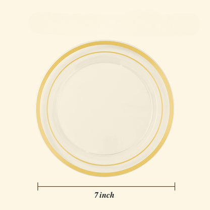 7 Inch Premium Disposable Plates for Wedding, Party, and Daily Use