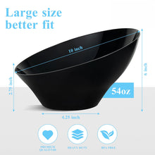 Goodluck 12 Pack 54oz Disposable Angled Black Plastic Serving Bowls for Chips, Snacks, Fruit, Salad