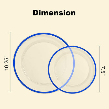 Clear with Single Rim Heavy-Duty Plastic Plates for Parties and Daily Use