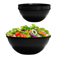 Goodluck 4 Pack 150oz Reusable Black Plastic Serving Bowls for Party for Salad, Snacks, Candy Dishes