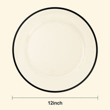 Goodluck 12 Inch Disposable Clear with Black Rim Plastic Charger Plates
