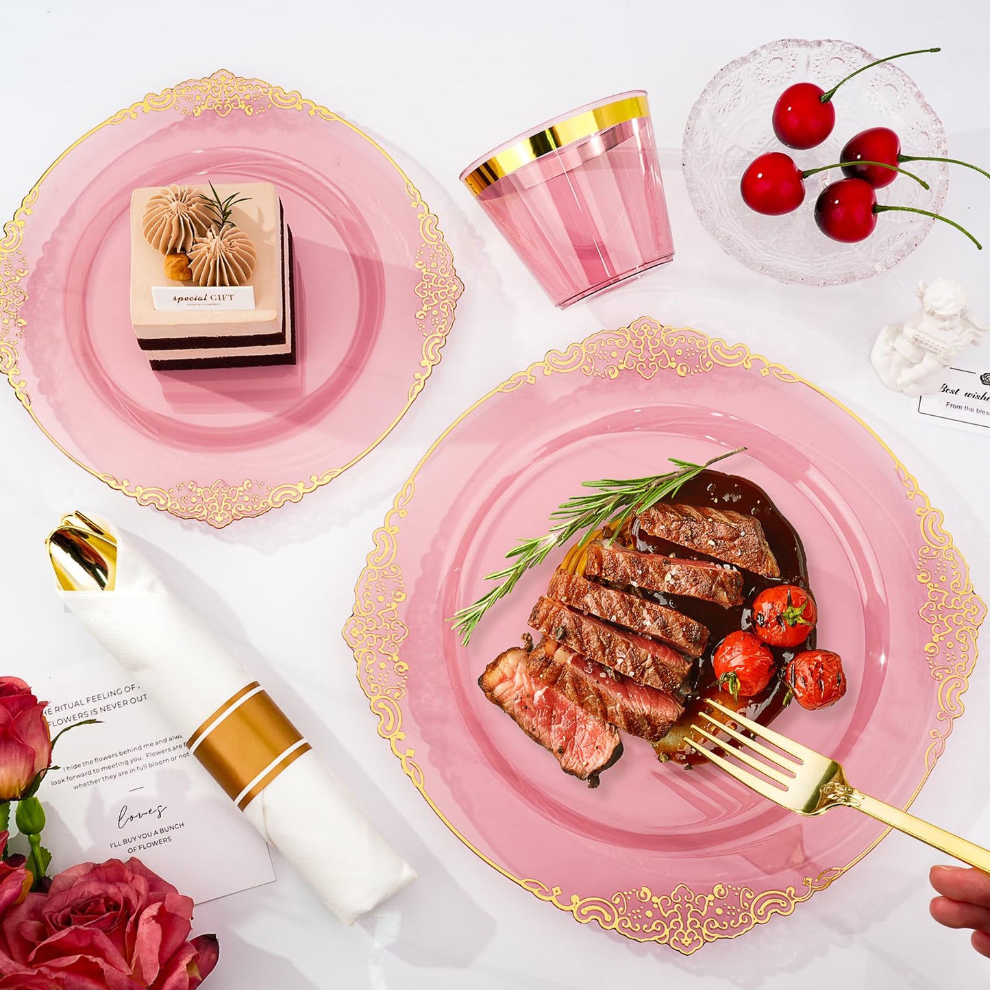 Luxury Disposable Dinnerware for Weddings & Parties,Stress-Free Celebration Party-Ready in Minutes