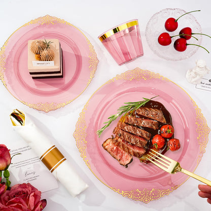 Luxury Disposable Dinnerware for Weddings & Parties,Stress-Free Celebration Party-Ready in Minutes